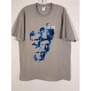 VTG Queen Forever Faces Paintsplat Rare Rock Band Album LG Gray Graphic T-Shirt